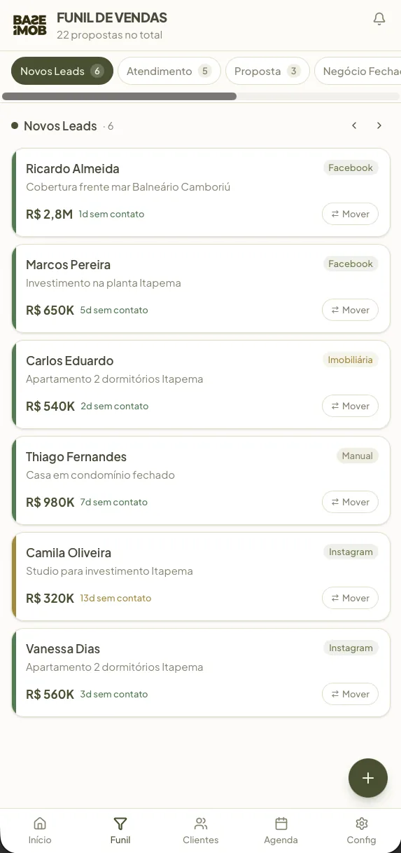 Tela do app BAZE 2