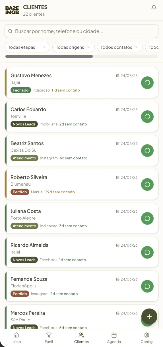 Tela do app BAZE 3