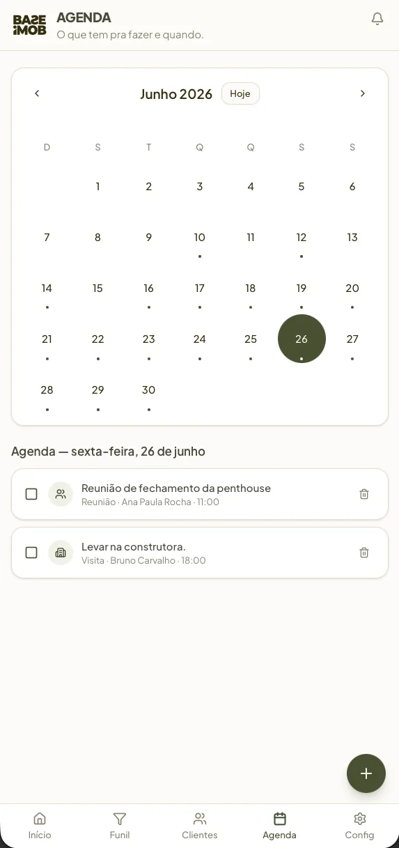 Tela do app BAZE 8