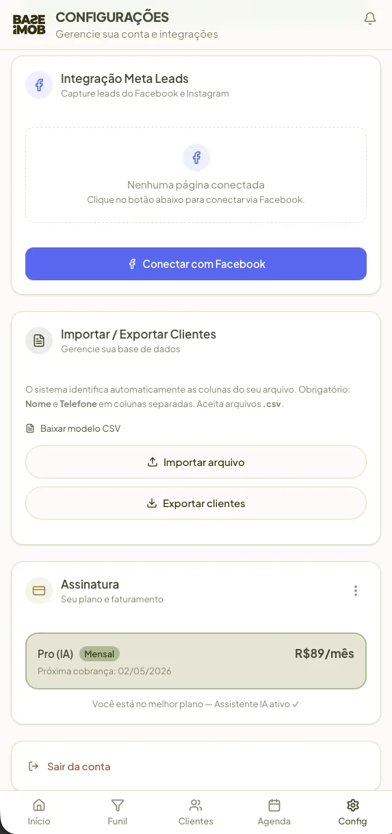 Tela do app BAZE 10